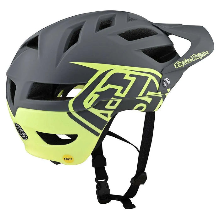 Troy Lee Designs Youth A1 MIPS Bike Helmet Welter Black/Green.