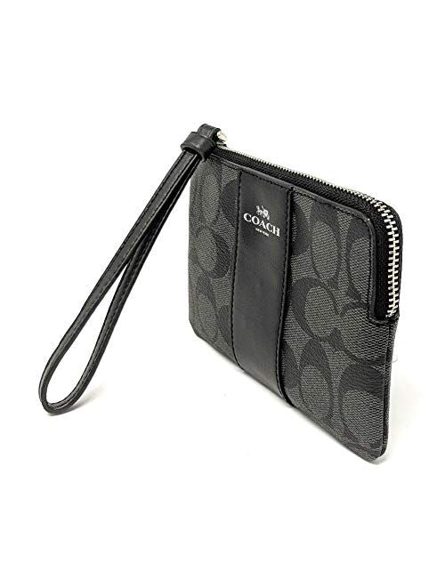 COACH F58035 Corner Zip Wristlet in Signature Coated Canvas