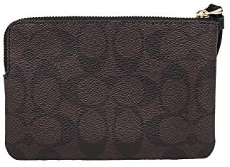 Coach Corner Zip Wristlet in Signature Coated Canvas F58035