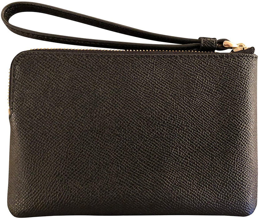Coach small corner zip wristlet black