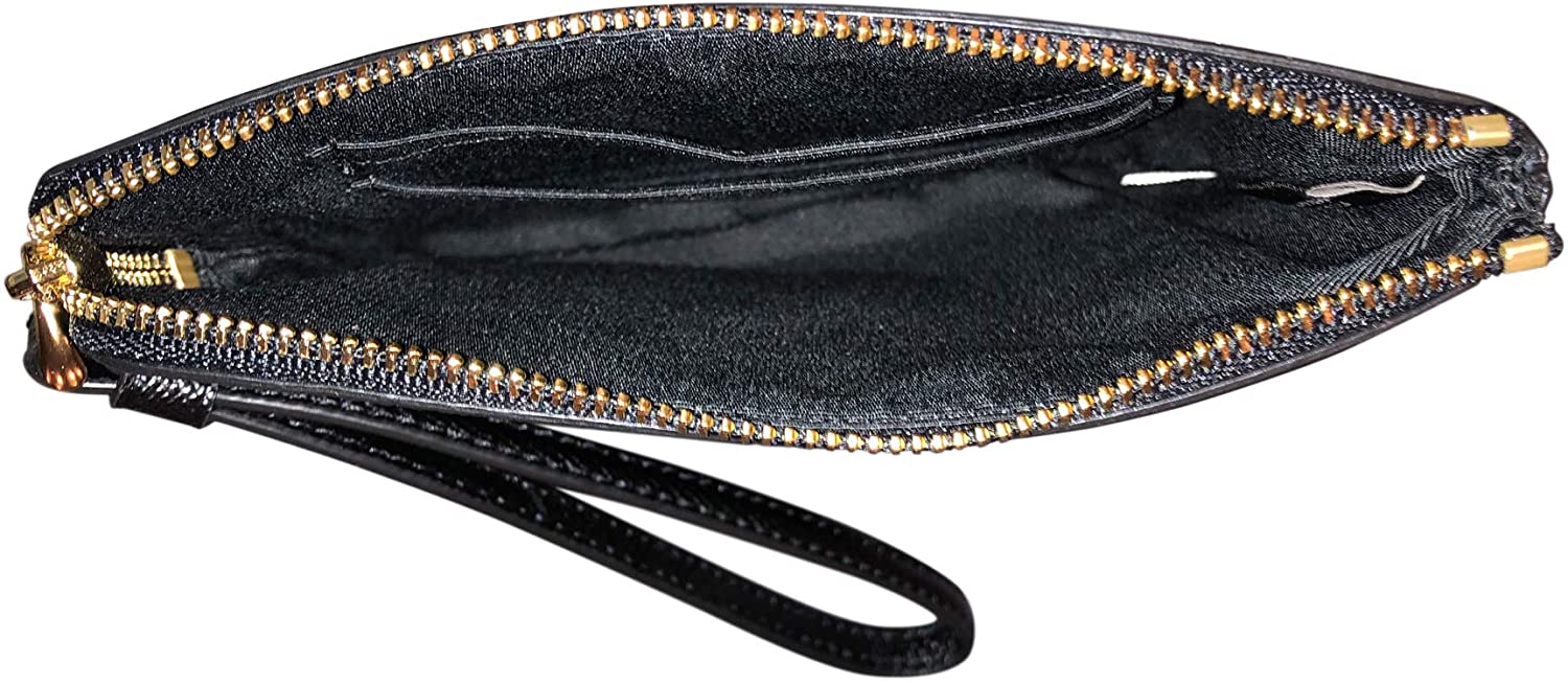 Coach small corner zip wristlet black
