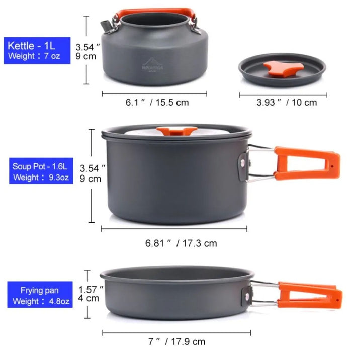 Widesea Camping Tableware Set Pots