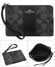 Load image into Gallery viewer, COACH F58035 Corner Zip Wristlet in Signature Coated Canvas
