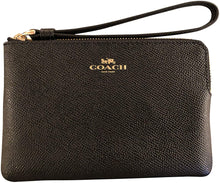 Load image into Gallery viewer, Coach small corner zip wristlet black
