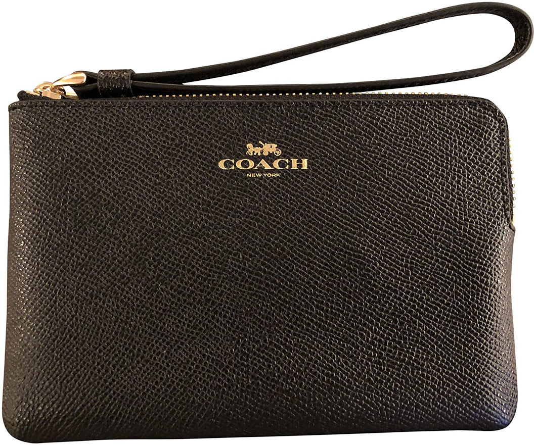 Coach small corner zip wristlet black