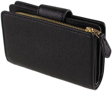 Load image into Gallery viewer, COACH Medium Leather Corner Zip Wallet in Black - Gold Style 6390
