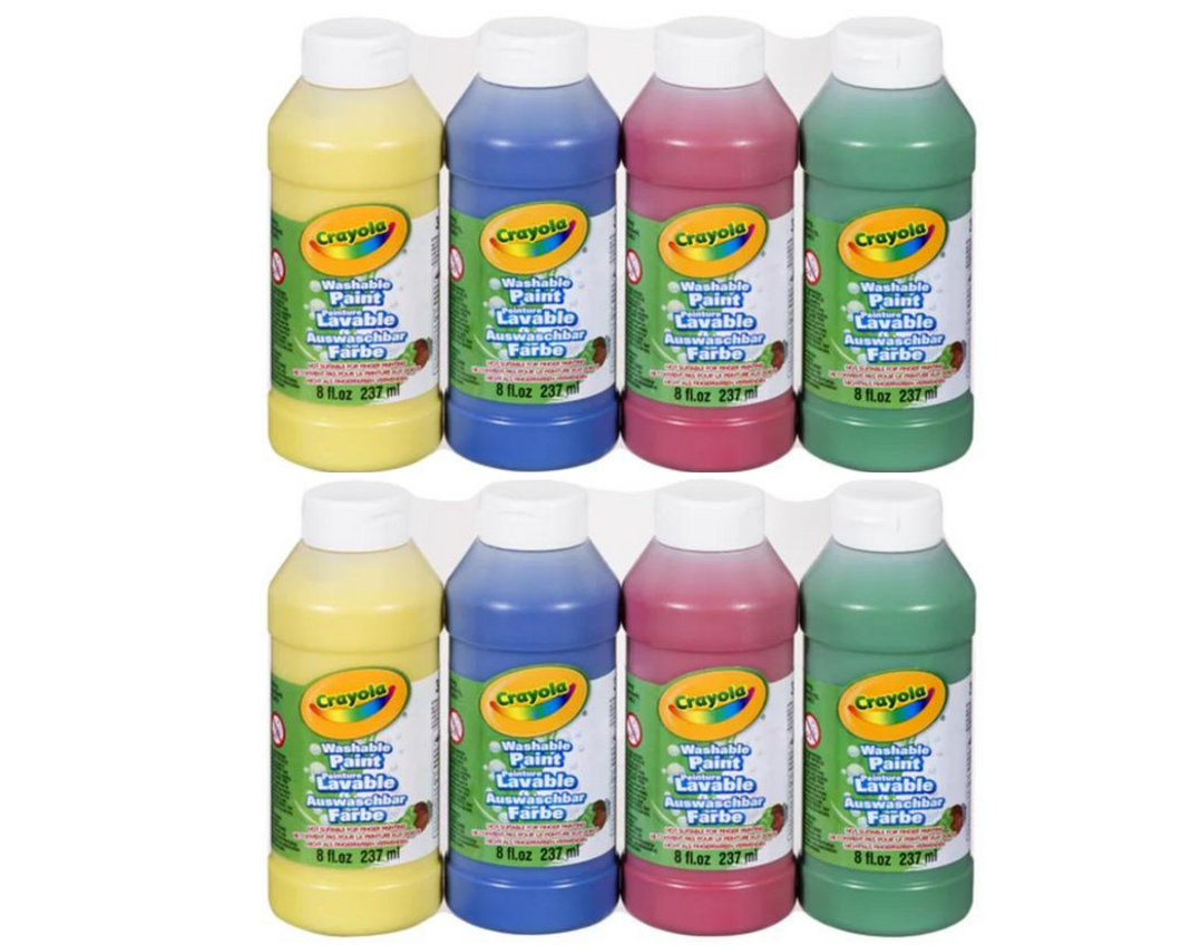 2 Pack Crayola (4 Count each) of 236 ml Washable Paint Arts & Crafts